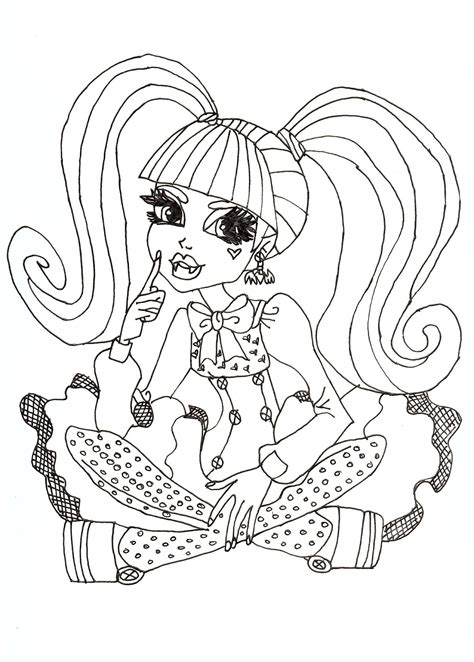 Free Printable Monster High Coloring Pages: Monster High Draculaura ...