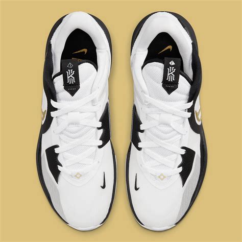 Nike Kyrie Low 5 White Metallic Gold Black DJ6012-101 | SneakerNews.com