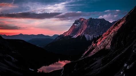 2560x1440 Long Mountain Ranges Landscape Orange Dark Sky 5k 1440P ...