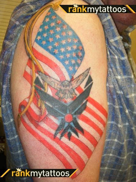 Usaf Logo With Flacon And American Flag Armed Forces Tattoo