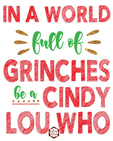 Grinch Quote: Free Christmas Printable Sign - Mandy's Party Printables ...