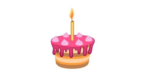 animated cake with a candle. Animated bi... | Stock Video | Pond5