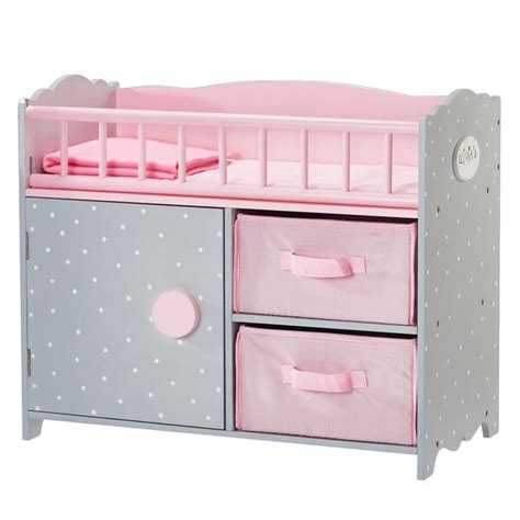 Olivia's Little World Polka Dots Princess Baby Doll Crib with Cabinet ...