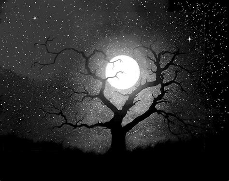 Night Moon Trees