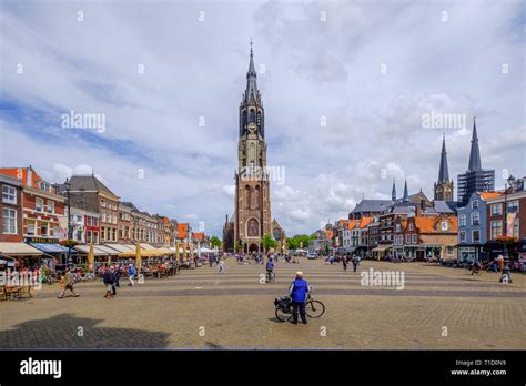 Historical center market square Delft Netherlands Stock Photo - Alamy