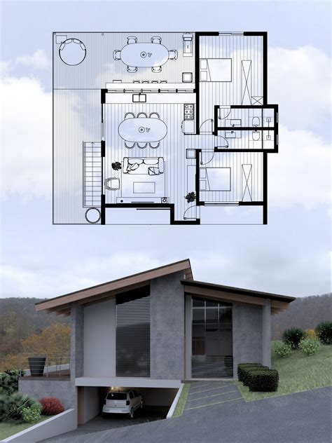 Casa CA | House construction plan, Building plans house, Model house plan