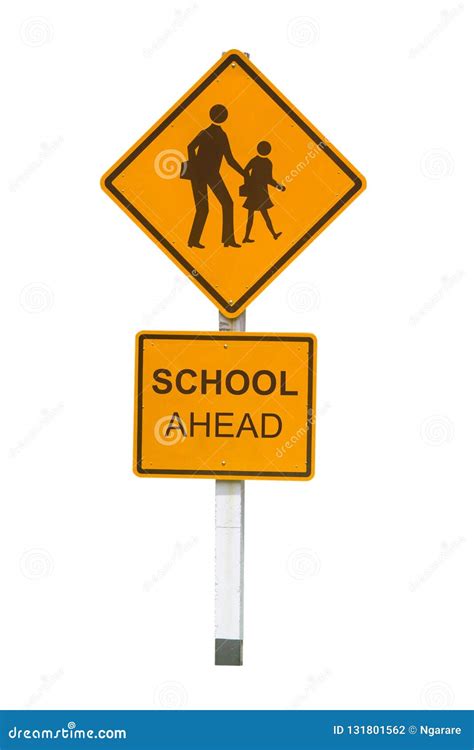 The sign School ahead stock photo. Image of warning - 131801562