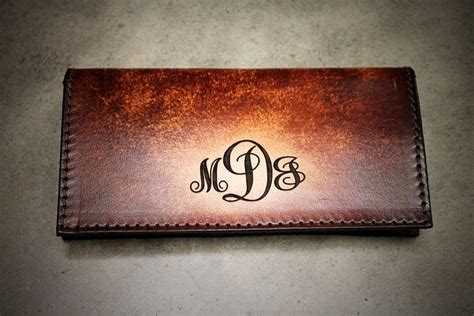 Women's Monogrammed Checkbook Cover, Tooled Leather Checkbook Cover ...