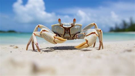 Horned Ghost Crab on the Maldives Beach, Perfect Macro Details. AI ...