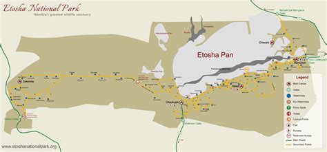 Etosha National Park Map & Distances