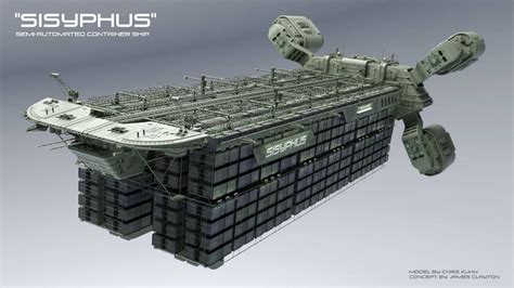 concept ships: Sisyphus Semi-Automated container ship by Chris Kuhn ...