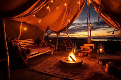 Premium Photo | Fireside Fortress camping tent photo