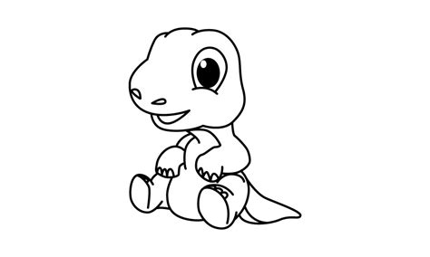 Baby Dinosaurs Cartoon Coloring Page Graphic by ningsihagustin426 ...