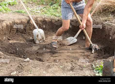 Workers dig a pit for a septic tank in a private house Stock Photo - Alamy