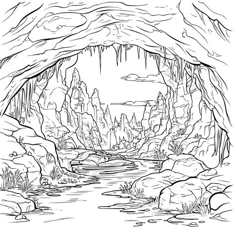 Printable Cave Coloring Pages Free For Kids And Adults