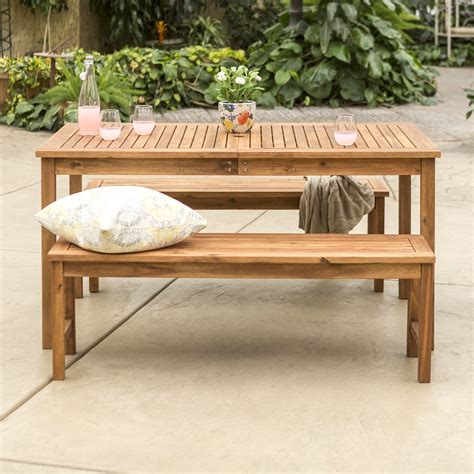 Manor Park Wooden Picnic Table with Umbrella Hole, Multiple Colors and ...