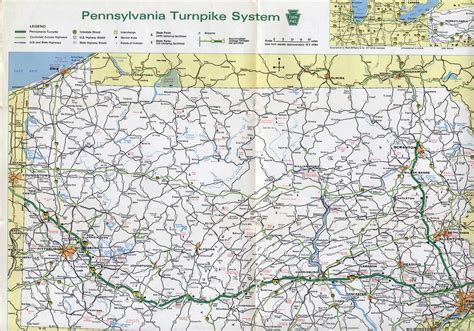 Large detailed Pennsylvania state turnpike system map – 1972 | Vidiani ...