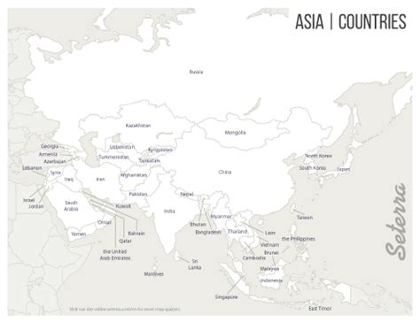 Labeled Map Of Asia Countries - Almeta Mallissa