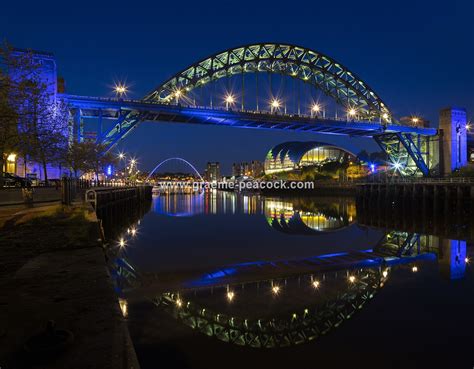 The Tyne bridges at night, Newcastle upon Tyne, Tyne & Wear - GraemePeacock