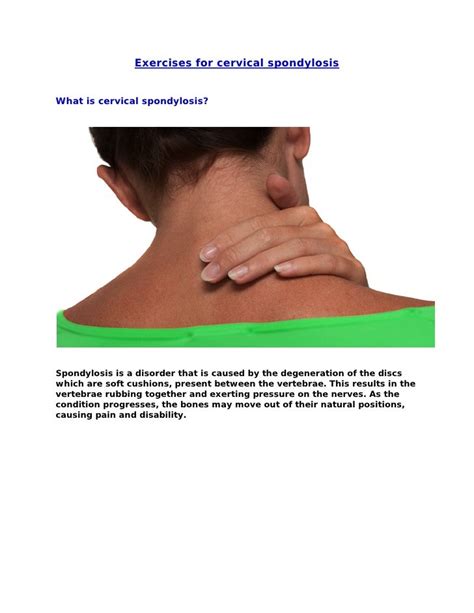 Exercises For Cervical Spondylosis