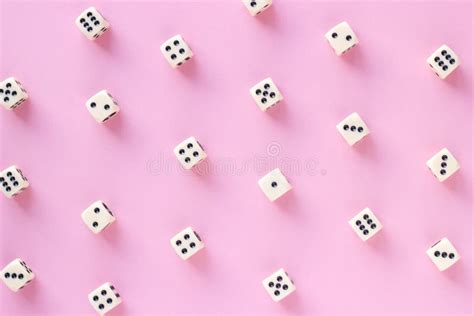 Gaming Dice Pattern on Pink Background in Flat Lay Style. Stock Photo ...