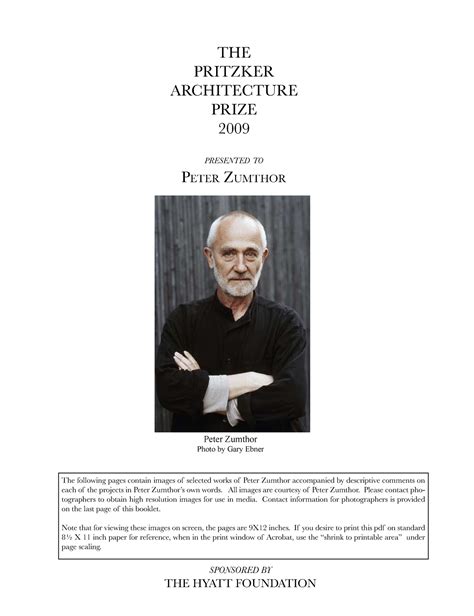 Peter Zumthor - All images are courtesy of Peter zumthor. Please ...