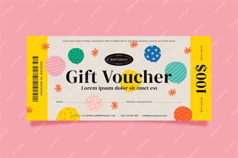 Free Vector | Hand drawn birthday gift voucher design