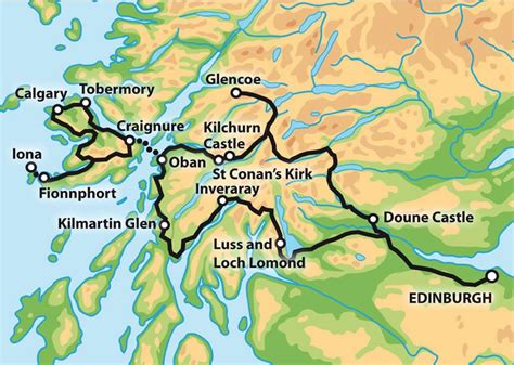 Private 3 Day Tour - Mull, Iona and Oban map | Scotland tours, Scottish ...