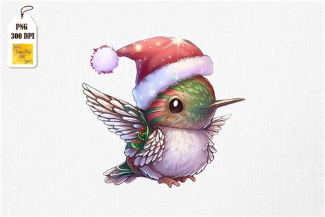 Super Cute Baby Hummingbird Christmas Graphic by Camellia Art ...