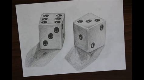 3D ART drawing - Dice - YouTube