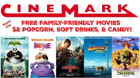 Cinemark Theatres: Free Movies + $2 Concessions 8/20!