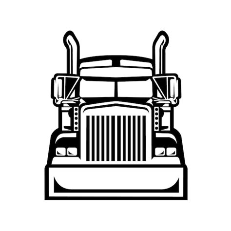 Premium Vector | Premium semi truck 18 wheeler trucker front view ...