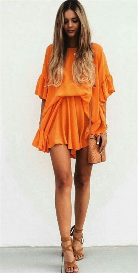 Orange dress. | Trendy summer outfits, Fashion, Orange dress