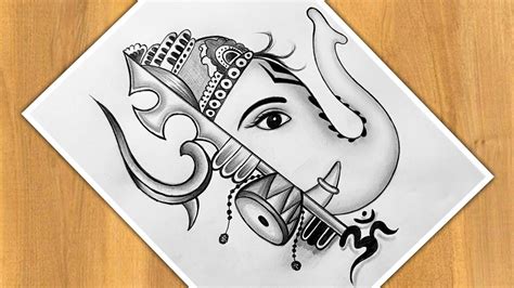 How To Draw Ganpati And Trishul Step By Step Easy Drawing, 45% OFF