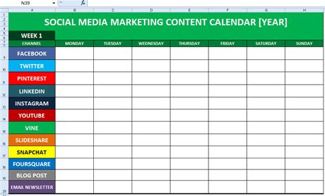 Social Media Content Calendar Template Excel | Marketing Editorial ...