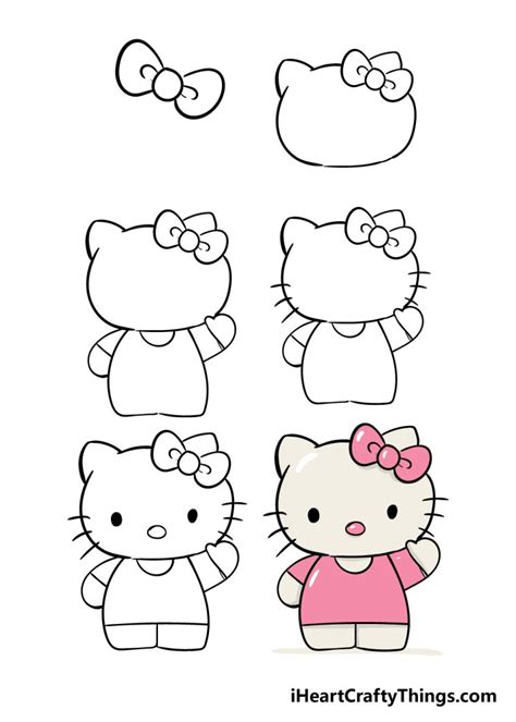 Hello Kitty Drawing - How To Draw Hello Kitty Step By Step