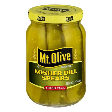 Mt. Olive Kosher Dill Spears Pickles, 16 fl oz - Walmart.com - Walmart.com