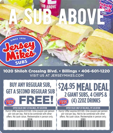 Jersey Mike's Printable Coupons