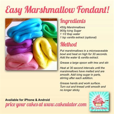 Might try this | Fondant recipe, Homemade fondant, Marshmallow fondant