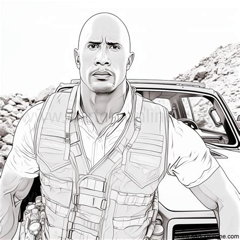 Kolorowanki Luke Hobbs (Dwayne Johnson) Fast and Furious