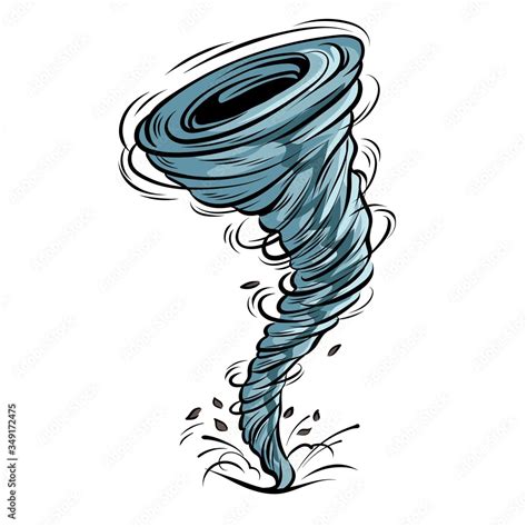 Tornado comic vector illustration isolated on a white background. Stock ...