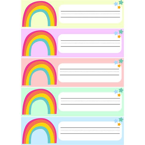 Rainbow name tags • Teacha!