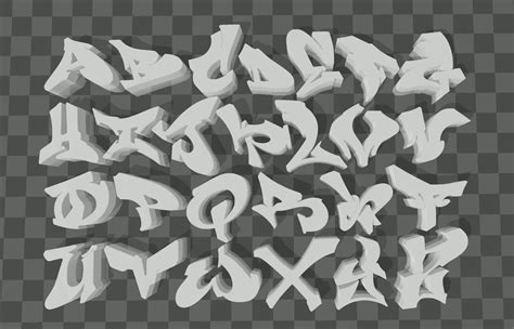 Cool 3d Graffiti Alphabet