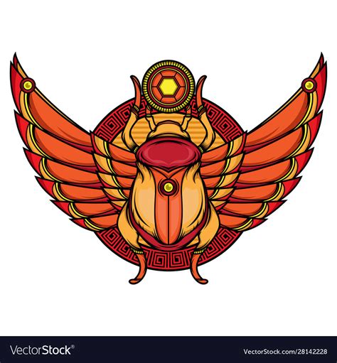 Khepri flash tattoo designs Royalty Free Vector Image