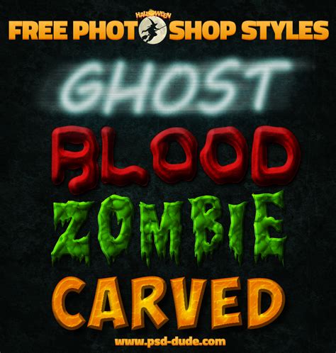 Free Halloween Photoshop Text Styles | PSDDude