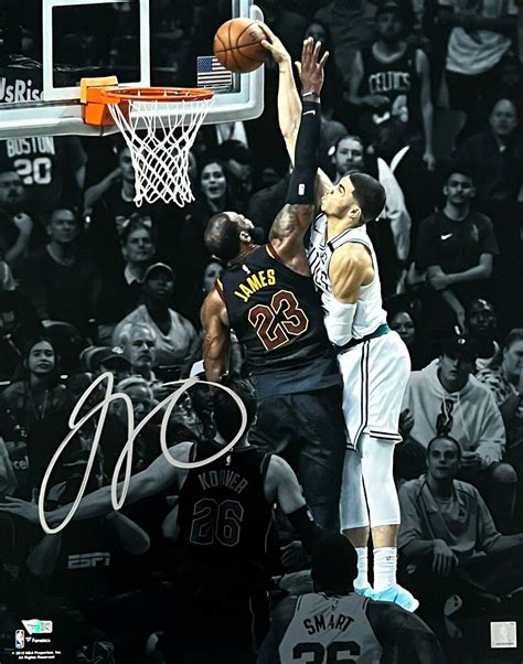 Jayson Tatum Celtics Signed Dunk Over LeBron James Spotlight 16x20 ...