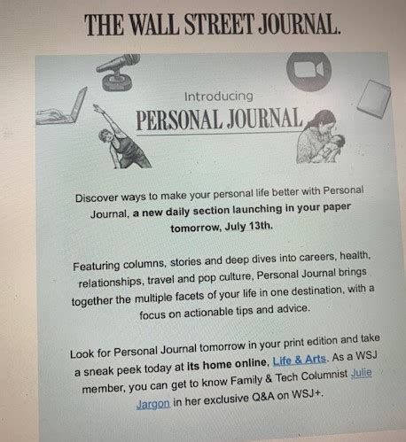 WSJ is bringing back the print Personal Journal section - Talking Biz News