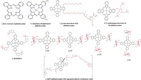 Chemical structures of phthalocyanine derivatives tested against MRSA ...