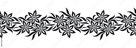 Seamless decorative floral border design Stock Vector | Adobe Stock