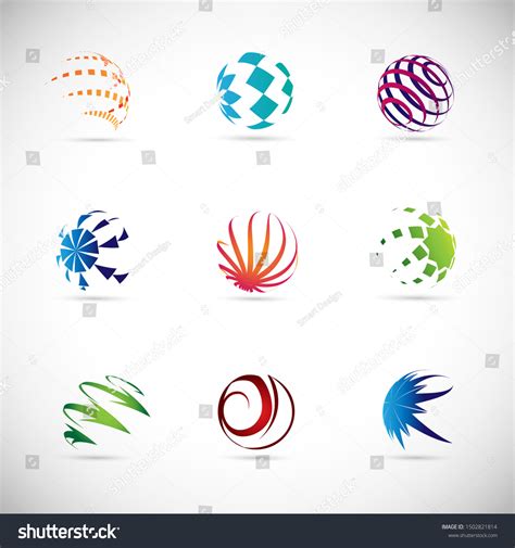 Globe Logo Set Isolated On Gray Stock Vector (Royalty Free) 1502821814 ...